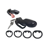 1 x RAW Customer Returns OnundOn Penis Cage Chastity Belt for Men Chastity 4 Cock Rings Black  - RRP €19.86