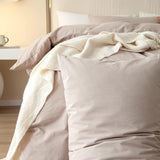 1 x RAW Customer Returns Nayoroom bed linen 135x200 taupe khaki plain duvet cover set and pillowcase 80x80 cm with zipper, super soft washed microfiber - RRP €27.11