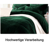 1 x RAW Customer Returns Michorinee Winter Plush Bedding Set 155x220 Cashmere Touch Fluffy Warm Coral Fleece Plain Duvet Cover with Zipper - Dark Green 155 x 220 cm 80 x 80 cm - RRP €40.3