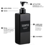 1 x RAW Customer Returns Segbeauty soap dispenser large 500 ml, set of 2 pump dispensers made of plastic for filling, dispenser with label sticker on the shampoo conditioner bottle, for bathroom, transparent black - RRP €13.99