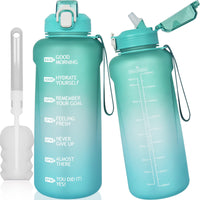 1 x RAW Customer Returns DEARRAY 2 liter Large Tritan drinking bottle with straw time marking 2l BPA-free motivational water bottle with time 2000ml motivating sports bottle for gym, fitness, hiking - RRP €24.19