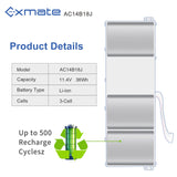 1 x RAW Customer Returns Exmate 3400mAh battery AC14B13J AC14B18J for Acer Aspire ES1-111M ES1-131 ES1-521 ES1-522 ES1-531 ES1-533 ES1-571 ES1-731 ES1-731G, Acer Chromebook 11 CB3-111 13 CB5-311, Acer Extensa 2519 - RRP €33.23