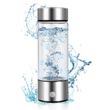 1 x RAW Customer Returns Mineup Hydrogen Water Bottle 420 ML, 2024 Portable Hydrogen Generator, USB Rechargeable Hydrogen Water Bottle, Water Ionizer 220V, Glass Water Generator, Hydrogen Water Bottle Silver  - RRP €25.7