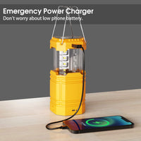 3 x RAW Customer Returns Solar Camping Lanterns Rechargeable with Hand Crank, LED Flashlight Lamp without Power Connection, 3000 mAh Emergency Power Bank, Camping Lamp Battery Operated, Waterproof for Hiking, Survival Kit - RRP €75.21