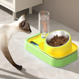 3 x Brand New Cat bowl set, cat food bowl, cat feeding bowl, cat feeding station 15 tiltable, with automatic water bottle, anti-gulping bowl, against vomiting, protect the pet s back - RRP €60.48