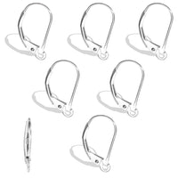 1 x Brand New Pack of 6 925 Sterling Silver Earrings, Gold Plated French Earring, French Hook, Ear Hook with Open Loop for Jewelry Making, DIY, Art Craft Silver  - RRP €16.8