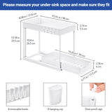 1 x RAW Customer Returns Puricon Under Sink Organizer, 2-Tier Under Sink Organizer, Under Sink Storage Organizer Multipurpose Shelf Under Sink for Kitchen Bathroom White,1  - RRP €20.82