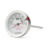 1 x RAW Customer Returns GOURMEO 2-in-1 meat thermometer - roasting thermometer for hot air or electric ovens - for meat and oven temperature - analogue grill thermometer with 100 degree Celsius display - RRP €9.34