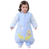 1 x RAW Customer Returns MIKAFEN Winter Long Sleeve Sleeping Bag with Feet 3.5 Tog for Children with Legs, Blue Moon S 75-85cm - RRP €27.99