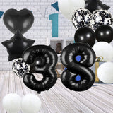 5 x Brand New 38th Birthday Balloon Decoration Black 38 Balloons Happy 38th Birthday Party Supplies Number 38 Foil Mylar Balloons Latex Balloon Gifts for Girls Boys Women Men - RRP €35.2