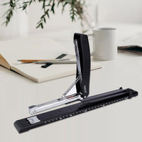 1 x RAW Customer Returns Long Reach Stapler, Desktop Stapler, Standard Long Arm Stapler for Booklet or Book Binding, Black - RRP €16.13