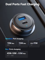 1 x RAW Customer Returns UGREEN cigarette lighter USB C 63W 45W 18W USB C car charger car charger USB C 12V PPS compatible with iPhone15, 15 Plus, 15 Pro, 15 Pro Max, MacBook Air, S24 Ultra, S24 , S23, S23, GPS navigation etc - RRP €27.99