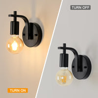 1 x RAW Customer Returns Pack of 2 Wall Lights Indoor Vintage Metal Wall Lamp Indoor Industrial E27 Wall Spotlight Interior Lighting Black Wall Lights for Bedroom, Living Room, Stairs, Hallway, Dining Room Without Bulb  - RRP €27.2