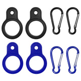 10 x Brand New MOVKZACV4 Pieces Silicone Water Bottle Buckle, Safe Bottle Holder with Carabiner Belt Clip, Portable, for Hiking Camping Traveling Mountain Climbers Outdoor Activity Black Blue  - RRP €204.0