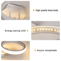 1 x RAW Customer Returns LED Ceiling Light, 32W Round Modern LED Ceiling Lamp, White 3 Rings LED Ceiling Light for Living Room, Kitchen, Hallway and Bedroom, Warm White Light, 3000K - RRP €31.04