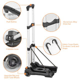 1 x RAW Customer Returns 40kg 88lbs Hand Truck, Lightweight Compact and Durable Aluminum Alloy Sack Truck, for Luggage, Personal Items, Travel, Moving and Office Use - RRP €33.43