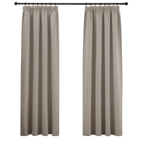 1 x RAW Customer Returns PONY DANCE Living Room Curtains Opaque Gathering Tape Set of 2 Blackout Curtains Thermal Curtain Heat Protection Over Curtains with Gathering Tape for Rails, H 245 x W 140 cm, Sand Coloured - RRP €39.38