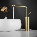 1 x RAW Customer Returns Leekayer Basin Faucets Bathroom Sink Faucet Tall Body Brushed Gold Gooseneck Single Handle Single Hole Brass - RRP €72.6