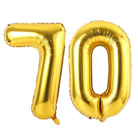 1 x RAW Customer Returns Ponmoo Golden Balloon Numbers 70. 0 to 100 Giant Foil Balloon Number Birthday Decoration, Balloon 70th Birthday Foil Balloons, Decoration Birthday Number Balloon 70 Gold - 34 inches - RRP €9.44