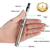 1 x RAW Customer Returns 5GVAPE Electronic Cigarette EGO EVOD CE4 USB Charging Rechargeable Battery Vape Pens 2-Packs Shisha Starter Kit,with Lanyard,no E-liquid No Nicotine Steel Green  - RRP €25.01