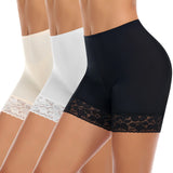 1 x RAW Customer Returns YARRCO Women s Underpants Lace Cycling Shorts Short Under Skirt Pants Anti-Chafing Slip Shorts Boxer Shorts Underwear Shorts Black Beige White, S  - RRP €35.28