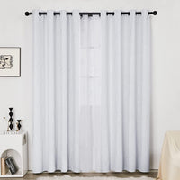 1 x RAW Customer Returns Deconovo Curtain Opaque Curtains with Eyelets against the Cold Bedroom, 175 x 140 cm Height x Width , Black, Set of 2 - RRP €25.69