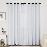 1 x RAW Customer Returns Deconovo Curtain Opaque Curtains with Eyelets against the Cold Bedroom, 175 x 140 cm Height x Width , Black, Set of 2 - RRP €25.69