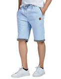 1 x RAW Customer Returns JustSun Shorts Men s Shorts Summer Shorts Chino Cotton with Drawstring Sky Blue L - RRP €34.27