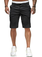 1 x RAW Customer Returns Uusollecy Shorts Men, Slim Fit Chino Shorts Men, Regular Fit Harlem Men s Shorts Summer with Pocket, Black L - RRP €33.26