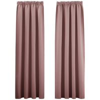 1 x RAW Customer Returns PONY DANCE Over-curtains with ruffle tape opaque set of 2 blackout curtains for rails H 175 x W 140 cm curtain opaque ruffle tape bedroom curtains blackout old pink - RRP €35.24