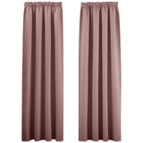 1 x RAW Customer Returns PONY DANCE Over-curtains with ruffle tape opaque set of 2 blackout curtains for rails H 175 x W 140 cm curtain opaque ruffle tape bedroom curtains blackout old pink - RRP €35.24