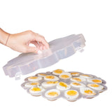 1 x RAW Customer Returns UPP egg tray, with lid I egg serving plate, space for 18 halves I egg cup, bowl for stuffed eggs size 29 cm, height 5 cm  - RRP €19.09