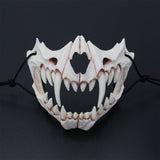 14 x Brand New JYMSB Animal Skeleton Mask Halloween, Resin Dog Skull Bone Teeth Scary Horror Devil Wolf Werewolf Mask Half Mask B - RRP €261.94