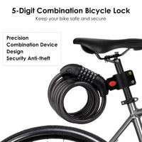 30 x Brand New Bicycle Lock, Anti-Theft Bicycle Lock, 5 Digit Anti-Theft Bicycle Locks, Anti-Theft Cable Lock, Suitable for Bicycles, Motorcycles, Skateboard, 110cm 1.05cm - RRP €237.6