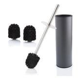 3 x RAW Customer Returns Bamodi Toilet Brush with 2 Replacement Heads - Toilet Brush with Stainless Steel Brush Holder - Luxury Bathroom Accessories - Enclosed Toilet Brush Concept, Foldable Salad Spinner - RRP €77.97