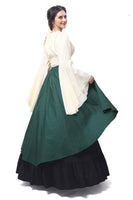 1 x RAW Customer Returns Fiamll Renaissance Dress Women Medieval Dress Medieval Costume Women Trumpet Sleeve Victorian Dresses Green Black S Shirt and Skirt  - RRP €59.48