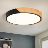 1 x RAW Customer Returns Qamra LED ceiling light, ceiling lamp 30 cm, black ceiling light, modern lamp wood for living room, bedroom, kitchen, dining room, hallway 4000K - RRP €28.22