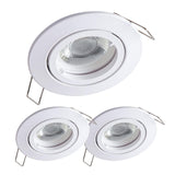 3 x Brand New YanFeiYit Ultra Flat LED Recessed Spotlight, Replaceable Ceramic Module, 5W, 230V, Dimmable, Rotatable Recessed Spotlight, Matte White, Round 3-Piece Set, Warm White  - RRP €68.4