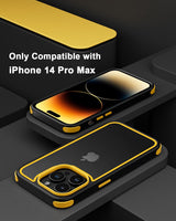 1 x RAW Customer Returns MobNano iPhone 14 Pro MAX Case Anti-Shock Transparent Layer Silicone Bumper Case for iPhone 14promax 360 Degree Full Protective Case - Black Gold - RRP €12.99