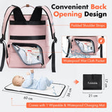 1 x RAW Customer Returns Lekespring Multifunctional Mum Changing Backpack Baby Backpack with Changing Mat - Stroller Bag that can be Hanged on the Stroller - Waterproof Baby Changing Bag - Pink - RRP €39.99