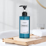 1 x RAW Customer Returns Anhow 4 Pieces Bathroom Soap Dispenser, 500ml Wall Soap Dispenser Liquid Dispenser for Bathroom Shower Kitchen Shampoo Conditioner Body Wash - Blue - RRP €23.99