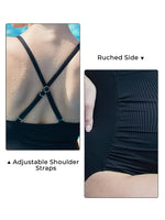 1 x RAW Customer Returns Summer Mae One Piece Maternity Swimsuit Round Neck with Button Black L - RRP €44.36