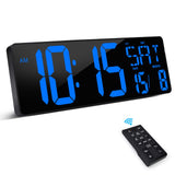 1 x RAW Customer Returns XREXS Large Digital Wall Clock with Remote Control, 16.5 Wall Clock Digital Clock with LED Display, Digital Wall Clock with Adjustable Brightness, Wall Clock with Time Date Temperature - RRP €49.57