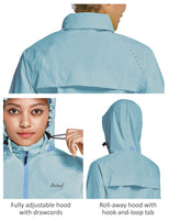 1 x RAW Customer Returns BALEAF Cycling Jacket Women Rain Jacket Waterproof Breathable Hiking Jacket Windbreaker Summer Jacket Outdoor Jackets Lightweight Windbreaker Trekking Rain Jacket Cycling Jacket Light Blue S - RRP €56.99