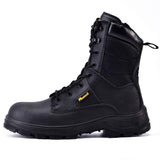 1 x RAW Customer Returns Safety Shoes for Men and Women, S3 Military Work Safety Boots with Waterproof Leather, Steel Toe Cap, Lightweight Footwear for Zipper, More Comfortable Insole, EU 42 - RRP €64.98