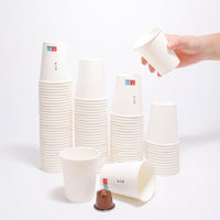 1 x RAW Customer Returns UniR 100 pcs Disposable Paper Cardboard Cups 7OZ - 200ML, Cup for Coffee - Tea - Hot and Cold Drinks - Water - Made in France White  - RRP €15.71