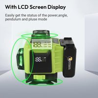 1 x RAW Customer Returns Cross Line Laser, 4x360 Degree Green Self-Leveling Laser Spirit Level, 4D 16 Line Laser with 2pcs Battery, Magnetic Wall Mount, IP54 Cross Laser Construction Laser for Indoor and Outdoor Construction Site - RRP €40.33