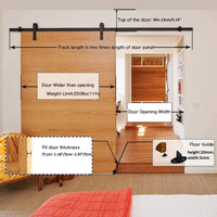 1 x RAW Customer Returns CCJH 243cm 8FT sliding door set rail running rails with floor guide wooden sliding door fitting, retrofitting - RRP €73.16