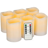 1 x RAW Customer Returns Aku Tonpa Flameless Candles, Battery Operated Real Wax Pillar Candle, Electric LED Candle Set with Remote Control, 24 Hour Timer, Pack of 6 - RRP €22.18