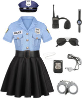 1 x RAW Customer Returns Miulruma Police Costume Girls Police Officer Dress Equipment Police Trowel Police Toy Set for Children Girls Carnival Theme Party Police Costume A026L - RRP €30.24